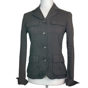 Theory Garrison Brown Linen Blend Jacket Blazer